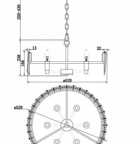 Подвесная люстра Maytoni Puntes MOD043PL-06CH
