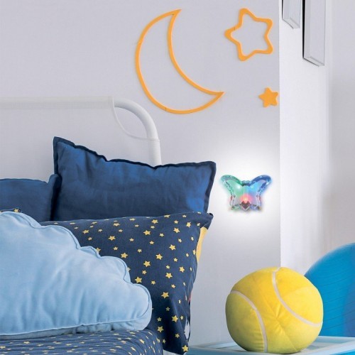 Настенный светодиодный светильник (10318) Uniel Детская серия DTL-308-Бабочка/RGB/3LED/0,5W