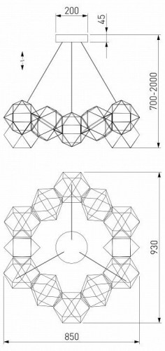 Подвесная люстра Eurosvet Uma 90369/12 жемчуг черный