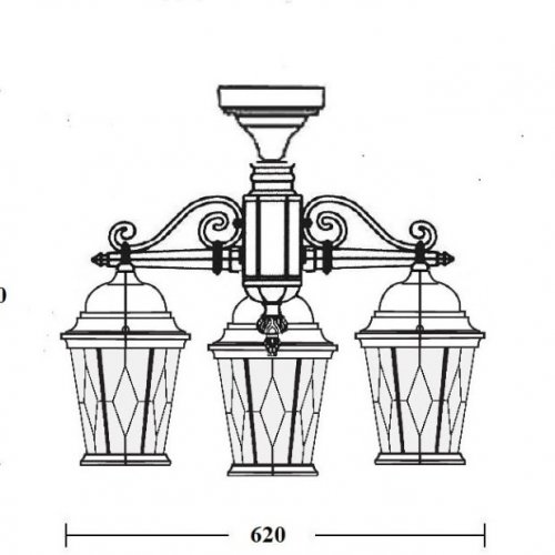 Потолочный светильник уличный ASTORIA 2M 91470MA/3 Gb ромб Потолочный светильник уличный ASTORIA 2M 91470MA/3 Gb ромб