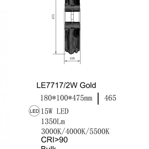 Бра Cascade LE7717/2W Gold