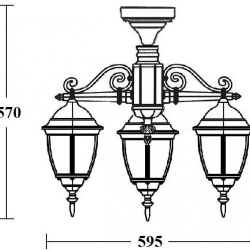 Потолочный светильник уличный Oasis Light ARSENAL S 91270SA/3/02 Bl