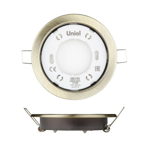 Встраиваемый светильник (UL-00005056) Uniel GX53/H2 Antique Brass 10 Prom Встраиваемый светильник (UL-00005056) Uniel GX53/H2 Antique Brass 10 Prom