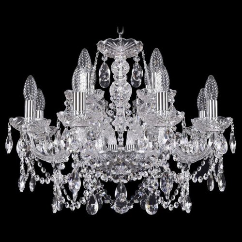 Подвесная люстра Bohemia Ivele Crystal 1411/8+4/195/Ni