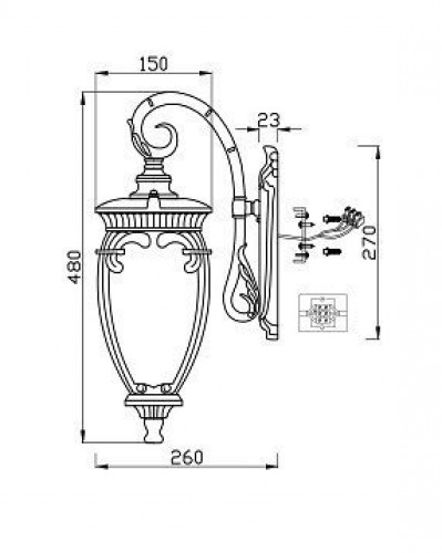 Уличный настенный светильник Maytoni Fleur O414WL-01GB
