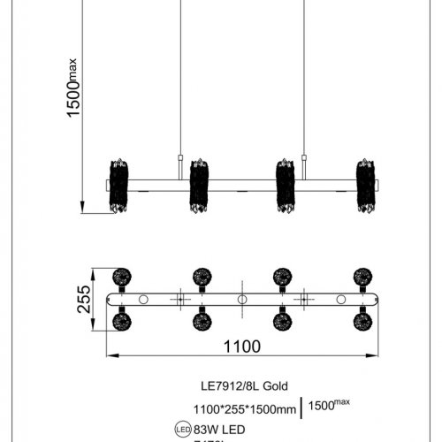 Подвесная люстра Elizabeth LE7912/8L Gold