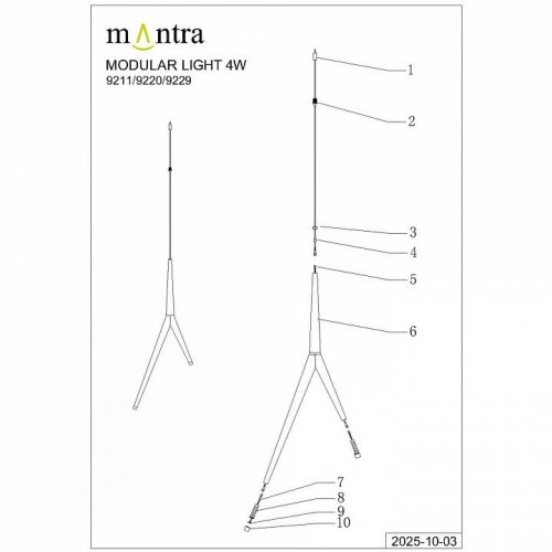 Подвесная люстра Mantra Arrecife 9362+9211 (5L)