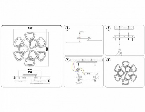 Потолочная светодиодная люстра Ambrella light Original FA2921