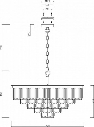 Подвесная люстра Maytoni Revero MOD085PL-12CH
