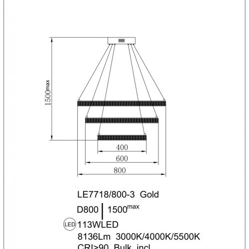 Подвесная люстра Colisee LE7718/800-3K Chrome