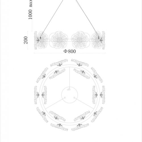 Подвесная люстра Violetta LE3018/800 GD