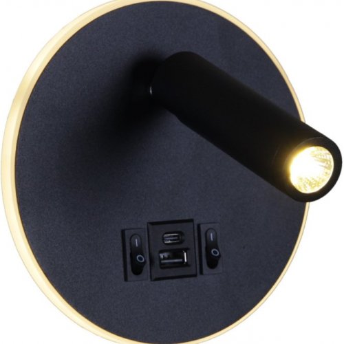 Настенный светодиодный светильник Reluce 86203-9.2-001KT LED12W+USB BK