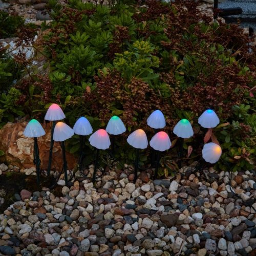 Светильник на солнечных батареях Uniel USL-S-830/PM020 Multicolor Mushrooms Set12 UL-00011676