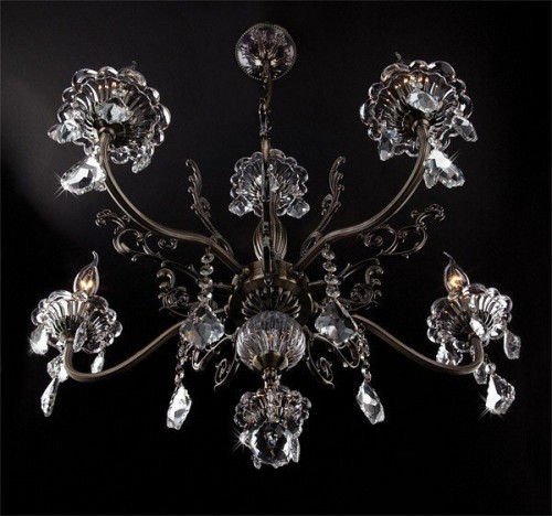 Подвесная люстра Eurosvet 3281/5 античная бронза/прозрачный хрусталь Strotskis