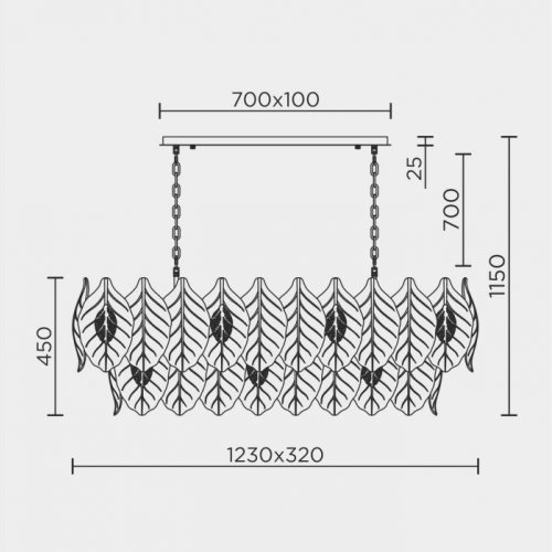 Подвесная люстра  ML.6770.1230 GD