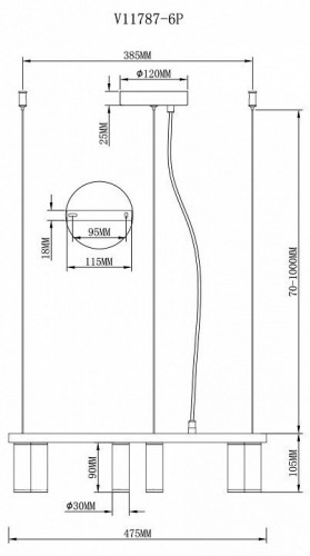 Подвесной светильник Sofina V11787-6P