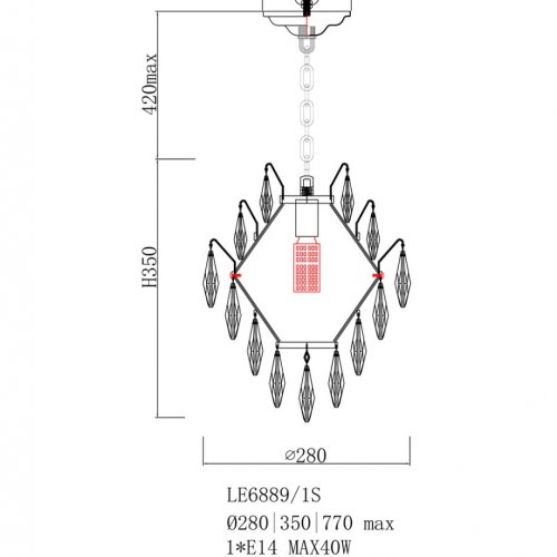 Подвесной светильник Adriana LE6889/1S GD