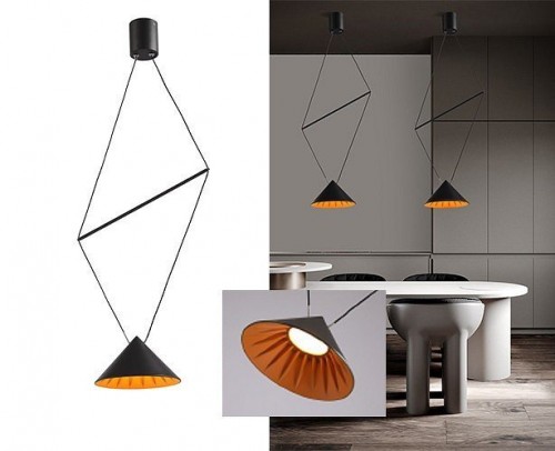 Подвесной светодиодный светильник Italline IT03-1430 black/orange