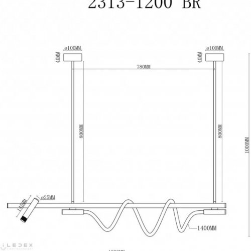 Подвесной светильник Cross 2313-1200 BR