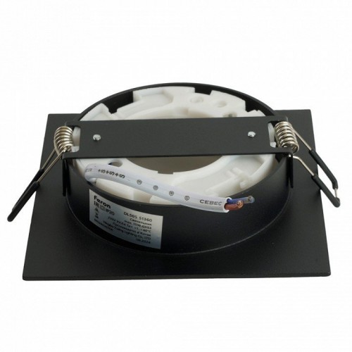 Светильник встраиваемый Feron DL506 потолочный GX53 черный + белый квадрат 51360