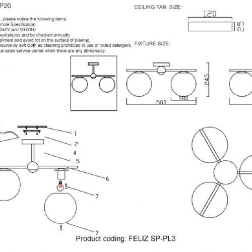 Подвесная люстра Crystal Lux FELIZ SP-PL3 BRONZE/WHITE Подвесная люстра Crystal Lux FELIZ SP-PL3 BRONZE/WHITE