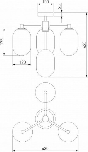 Люстра на штанге Eurosvet Loona 60161/4 латунь