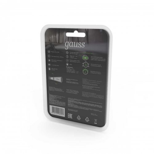 Налобный светодиодный фонарь Gauss аккумуляторный 30х50 180 лм GF406 Налобный светодиодный фонарь Gauss аккумуляторный 30х50 180 лм GF406