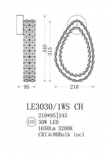 Бра Veronique LE3030/1WS GD