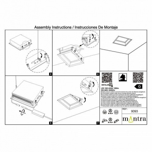 Встраиваемый светильник Mantra Blue Sky 9093 Встраиваемый светильник Mantra Blue Sky 9093