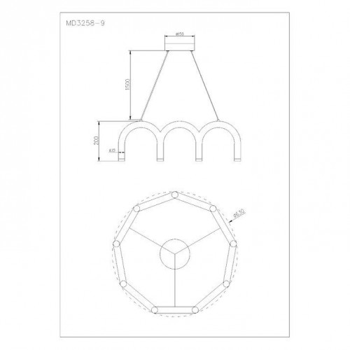 Подвесная люстра Arte Lamp Warhol A3258LM-45BK