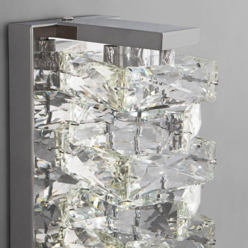 Настенный светодиодный светильник Eurosvet Blitz 40259 Led хром/ прозрачный хрусталь Strotskis Настенный светодиодный светильник Eurosvet Blitz 40259 Led хром/ прозрачный хрусталь Strotskis