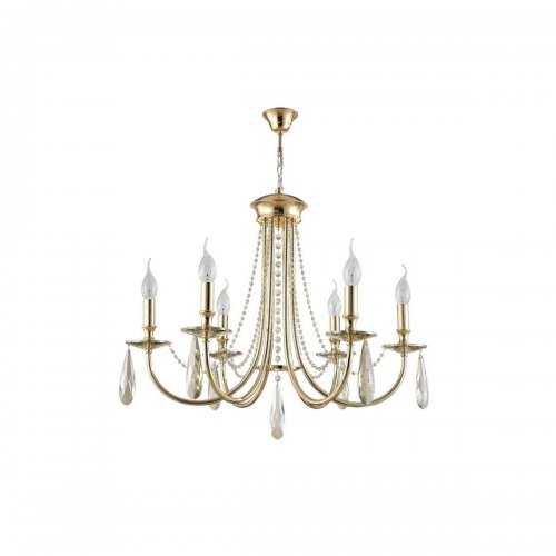 Подвесная люстра Crystal Lux Victoria SP6 Gold/Amber