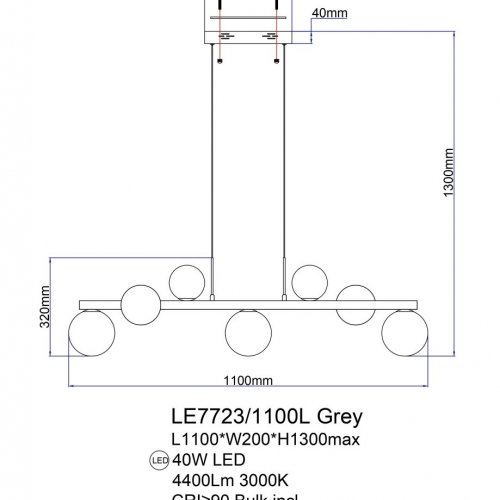 Подвесная люстра Molecule LE7723/1100L Chrome