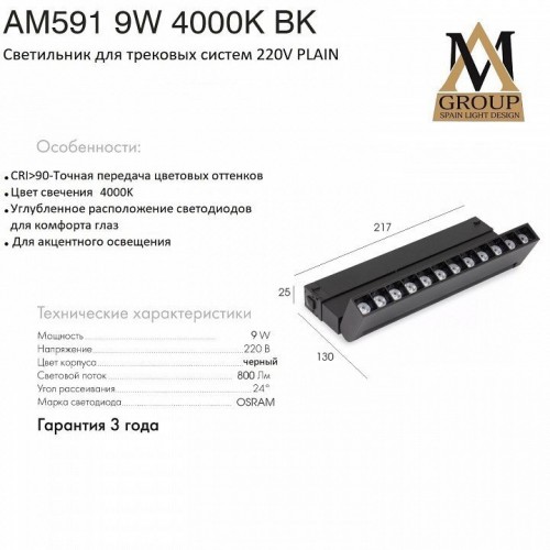 Накладной светильник AM-Group PLAIN GLASSES AM591 9W 4000K BK Накладной светильник AM-Group PLAIN GLASSES AM591 9W 4000K BK