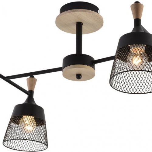 Потолочная люстра 01492-0.3-04 BK+WOOD Потолочная люстра 01492-0.3-04 BK+WOOD