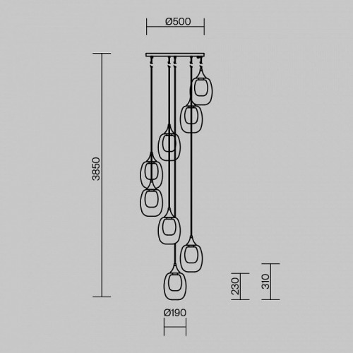 Подвесной светильник Maytoni Aura MOD016PL-08BS1 Подвесной светильник Maytoni Aura MOD016PL-08BS1