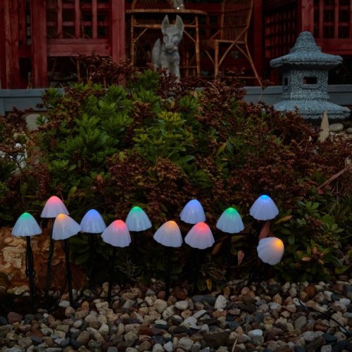 Светильник на солнечных батареях Uniel USL-S-830/PM020 Multicolor Mushrooms Set12 UL-00011676