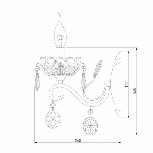 Бра Eurosvet Teodore 10103/1 хром/дымчатый хрусталь Strotskis Бра Eurosvet Teodore 10103/1 хром/дымчатый хрусталь Strotskis