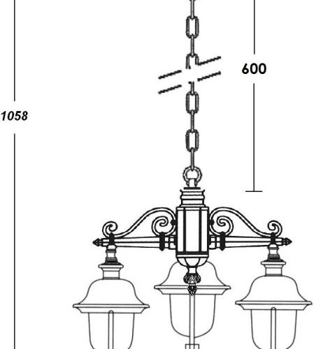Уличный светильник подвесной Oasis Light MADRID-COOPER 84370c/3 Bl