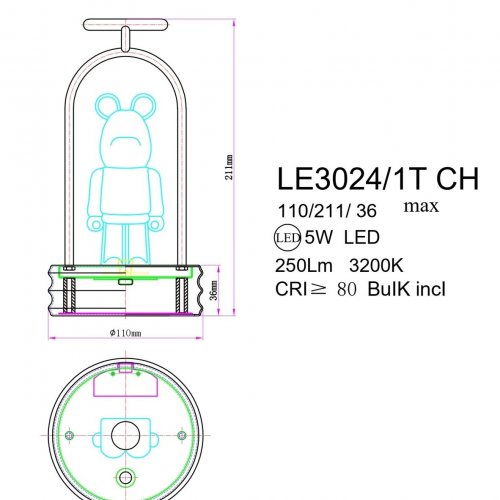 Настольная лампа Joli LE3024/1T CH Настольная лампа Joli LE3024/1T CH