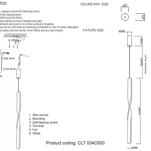 Подвесной светодиодный светильник Crystal Lux CLT 034C600 BL