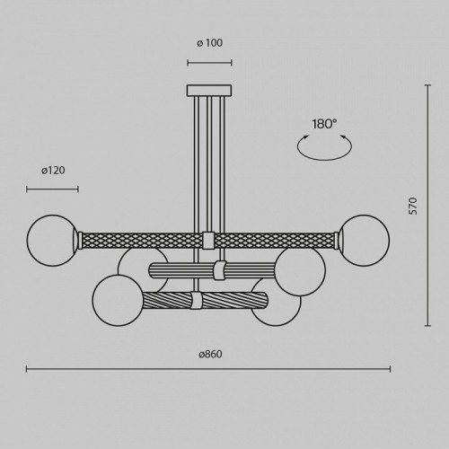 Потолочная люстра Maytoni Teatro MOD287PL-06BS