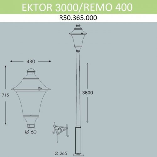 Наземный фонарь Fumagalli Remo R50.365.000.AXH27