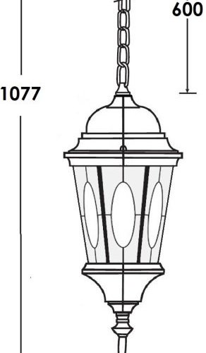 Уличный светильник подвесной Oasis Light ASTORIA 2M 91405M cover Gb овал