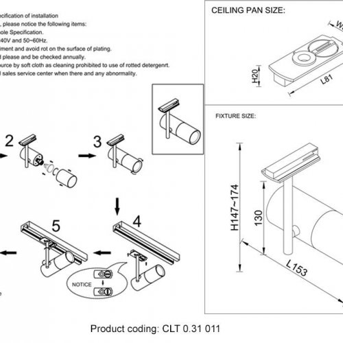 Трековый светильник Crystal Lux CLT 0.31 011 WH