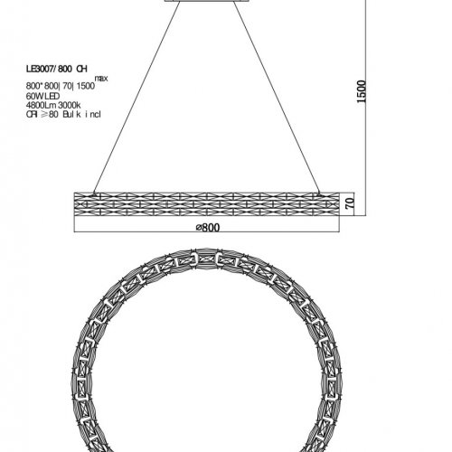 Подвесная люстра Lucie LE3007/800 CH