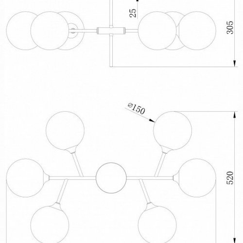 Люстра на штанге Freya Maddison FR5115PL-06BZ1