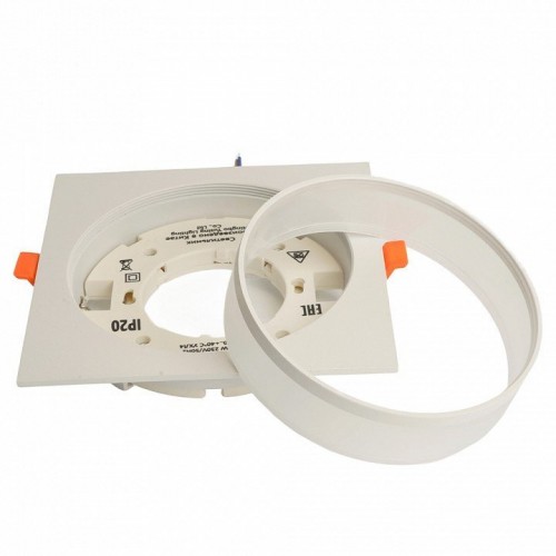 Светильник встраиваемый Feron DL701 потолочный GX70 белый квадрат 51095