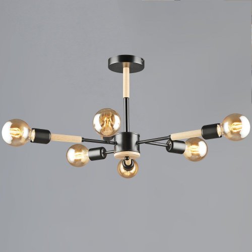 Люстра Reluce 99960-0.3-06 BK+WOOD Люстра Reluce 99960-0.3-06 BK+WOOD