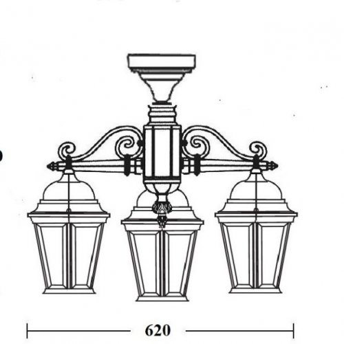 Потолочный светильник уличный Oasis Light ASTORIA 2 91470LA/3 Gw